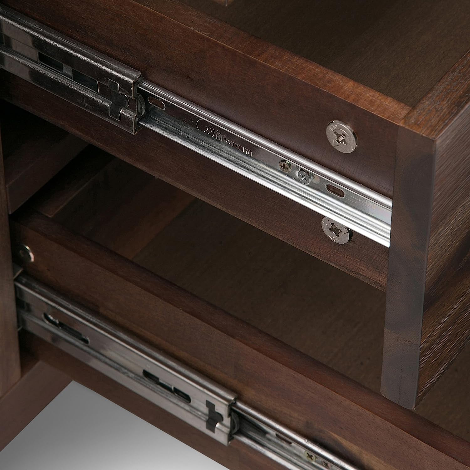 Solid Acacia 60 Inch Modern Sideboard Buffet With Wine Rack