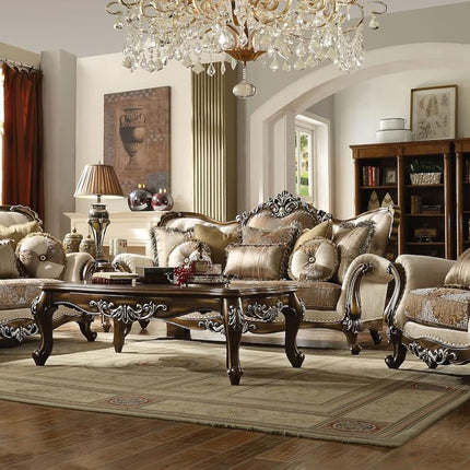 4 Pieces Traditional Collection Living Room Furniture Set Includes Sofa W/7 Pillows, Loveseat W/5 Pillows, Chair W/2 Pillows and Coffee Table (B)-1
