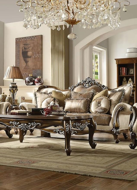 4 Pieces Traditional Collection Living Room Furniture Set Includes Sofa W/7 Pillows, Loveseat W/5 Pillows, Chair W/2 Pillows and Coffee Table (B)-1