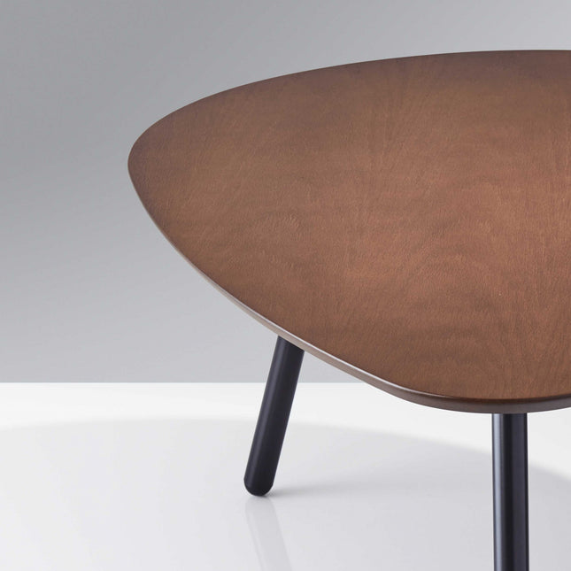 Set of Two Brown And Black Wood And Metal Oval Nested Tables-8