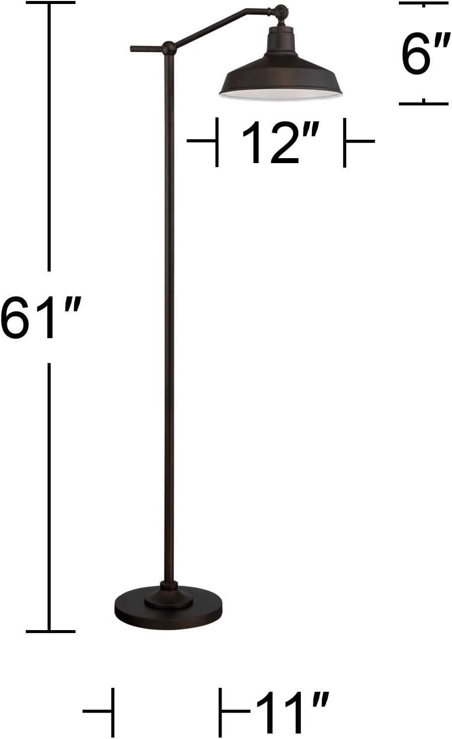 Hardy Haus 61Inch AntiqueBronze Floor Lamp Downbridge Shade Fixture