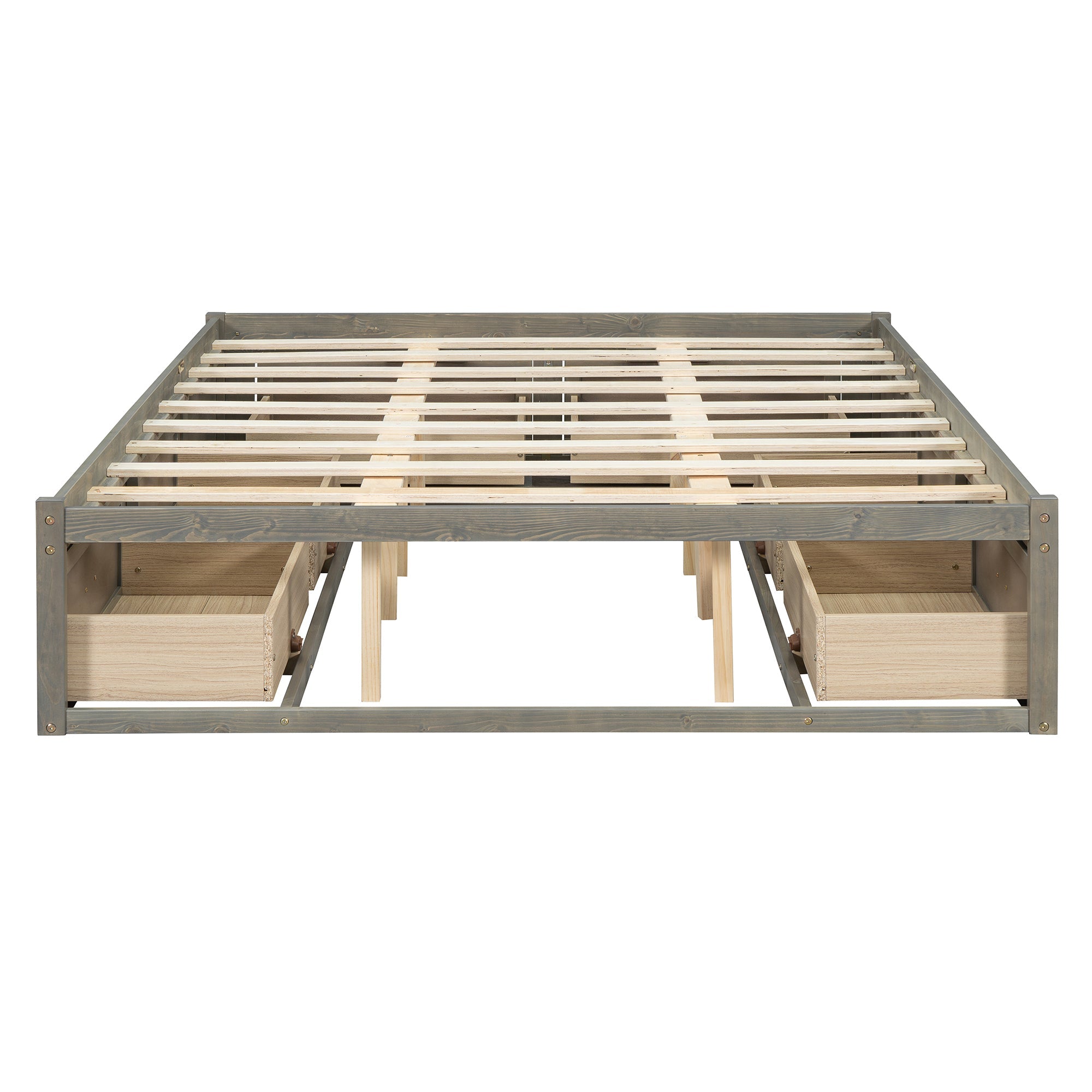 Queen Size Platform Bed with 6 Storage Drawers