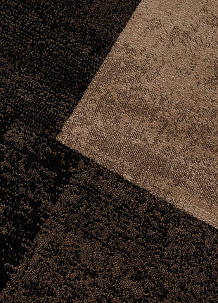 13' Brown And Black Geometric Shag Runner Rug-6
