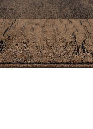 13' Brown And Black Geometric Shag Runner Rug-5