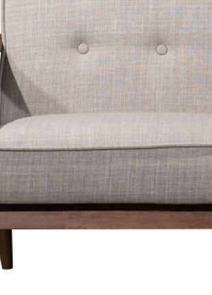 69" Beige Polyester Sofa With Brown Legs