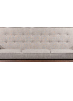 69" Beige Polyester Sofa With Brown Legs