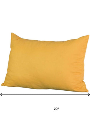 Set of 2 Yellow Modern Lumbar Throw Pillows