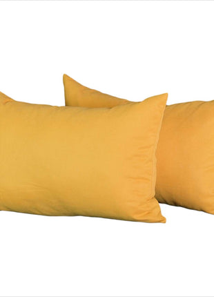 Set of 2 Yellow Modern Lumbar Throw Pillows