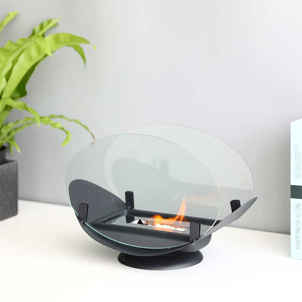 Hardy Haus 24.5 cm High Portable Tabletop Fireplace – Ventless Bio-Ethanol Fire Pit