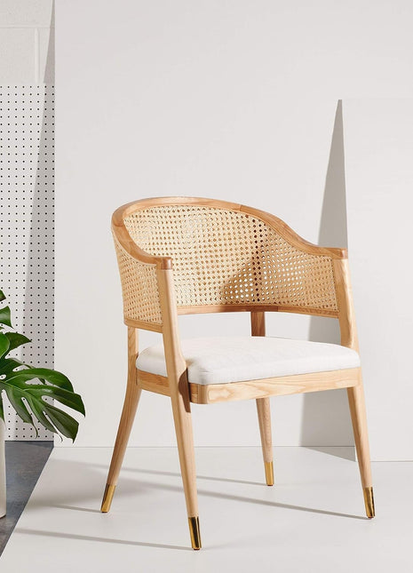 Couture Home Collection Rogue Natural Rattan Living Room Dining Accent Chair (Fully Assembled) SFV4106B-0