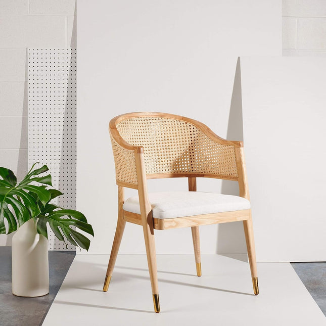 Couture Home Collection Rogue Natural Rattan Living Room Dining Accent Chair (Fully Assembled) SFV4106B-0