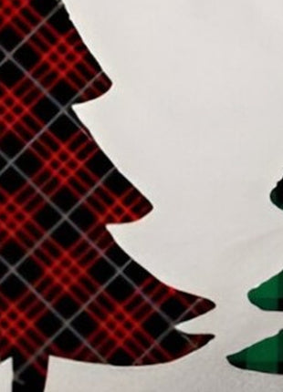 Set of 2 Christmas Tree Trio Plaid Lumbar Throw Pillows-3