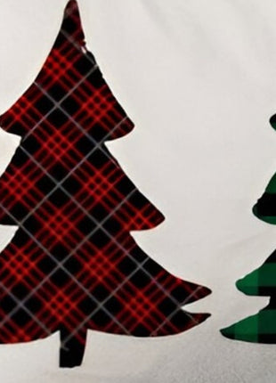 Set of 2 Christmas Tree Trio Plaid Lumbar Throw Pillows-4