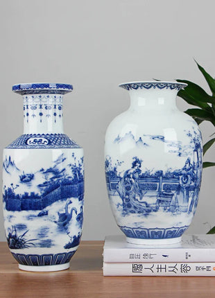 Classic Antique Chinese Blue and White Ceramic Vase-4