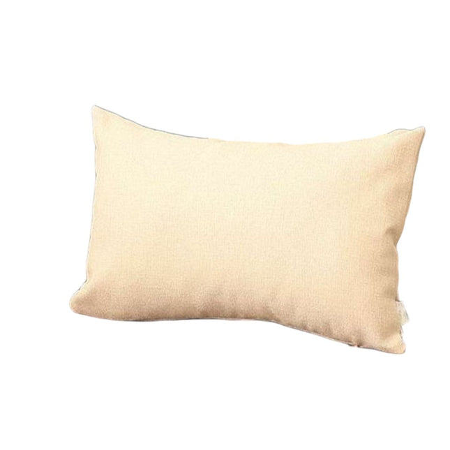 Set of Two 12" X 20" Ivory Fabric Lumbar Throw Pillows-2