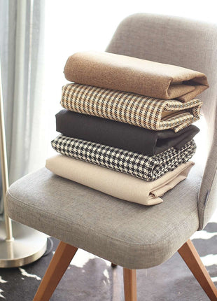 Set of Two 18" Black and White Houndstooth Fabric Throw Pillows-5