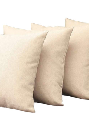 Set of Four 18" Ivory Fabric Throw Pillows-1