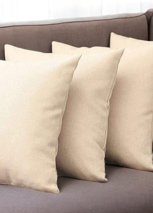 Set of Four 18" Ivory Fabric Throw Pillows-0