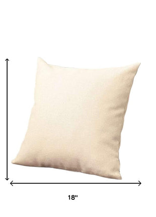 Set of Four 18" Ivory Fabric Throw Pillows-5