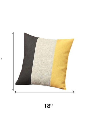 Set of Four 18" Black And Yellow Throw Pillows-5