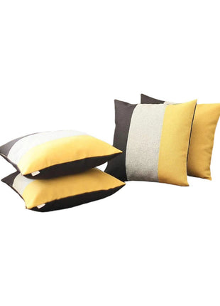 Set of Four 18" Black And Yellow Throw Pillows-1