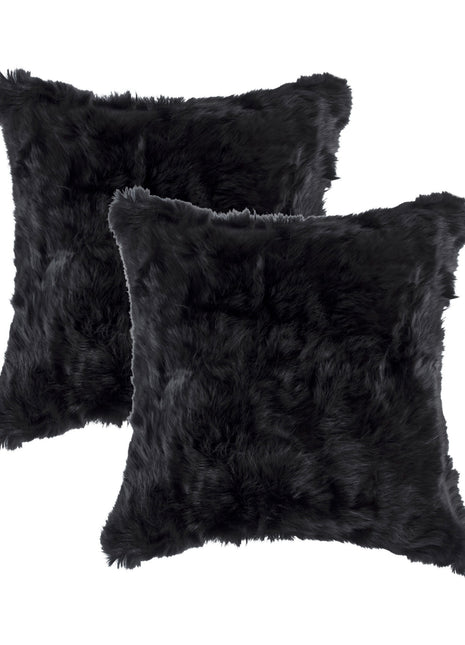 Set of Two 18" Black Throw Pillows-1