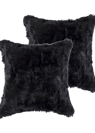 Set of Two 18" Black Throw Pillows-3