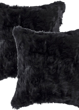 Set of Two 18" Black Throw Pillows-2