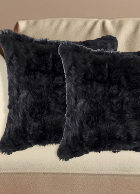 Set of Two 18" Black Throw Pillows-0