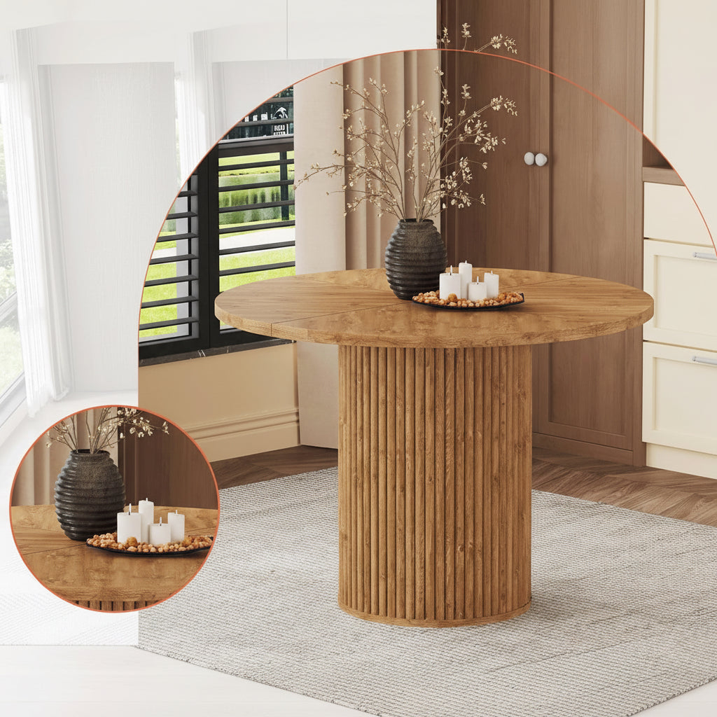Round Dining Table Set For Four Engineered Wood Finish