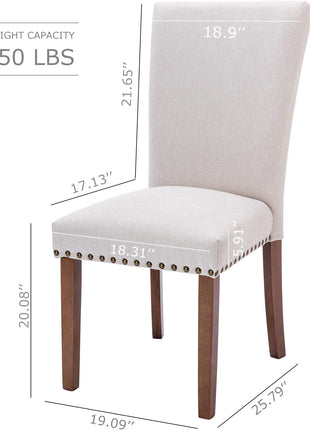 Beige Parsons Upholstered Chairs-2