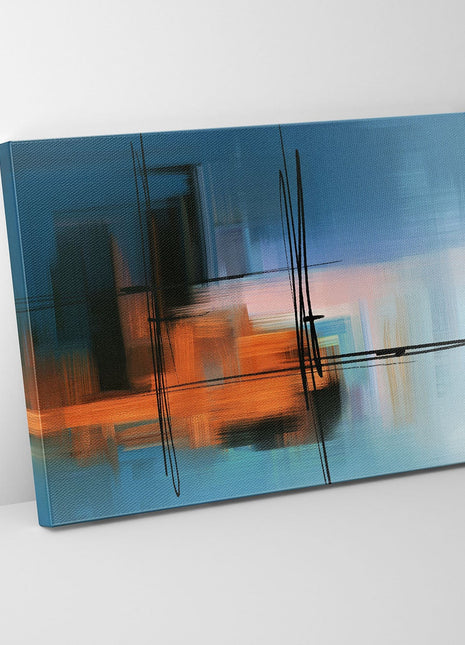 Wall Art-Hues of Blue Abstract- Fine Art Canvas - RGB varnish #4836-105-2