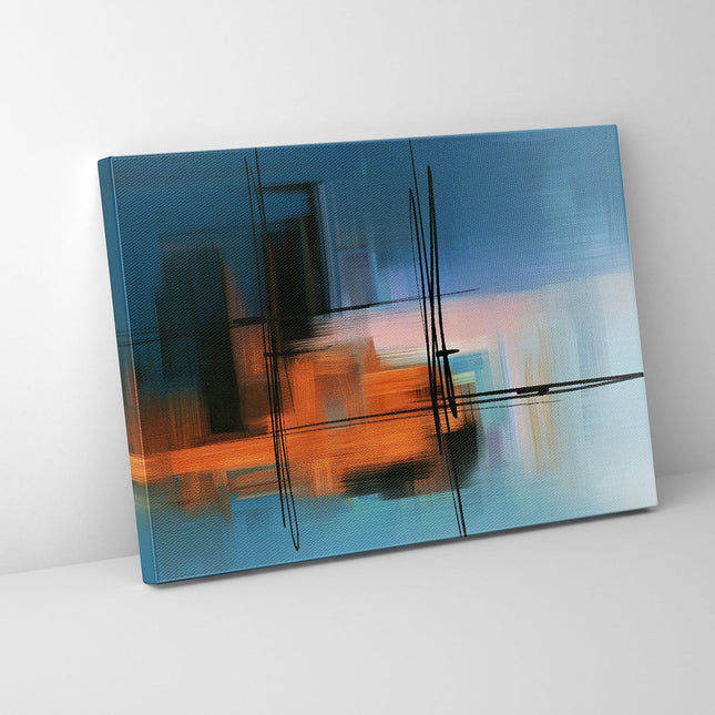 Wall Art-Hues of Blue Abstract- Fine Art Canvas - RGB varnish #4836-105-2