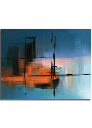 Wall Art-Hues of Blue Abstract- Fine Art Canvas - RGB varnish #4836-105-0