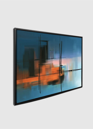 Wall Art-Hues of Blue Abstract- Fine Art Canvas - RGB varnish #4836-105-3