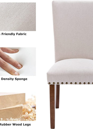 Beige Parsons Upholstered Chairs-4