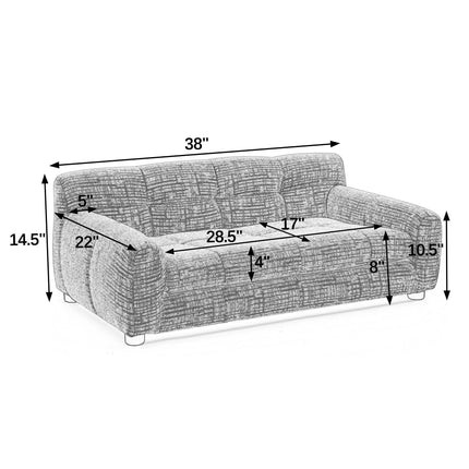 Modern Beige Pet Sofa with Backrest and Armrests, Linen Fabric for Medium and Large Dogs