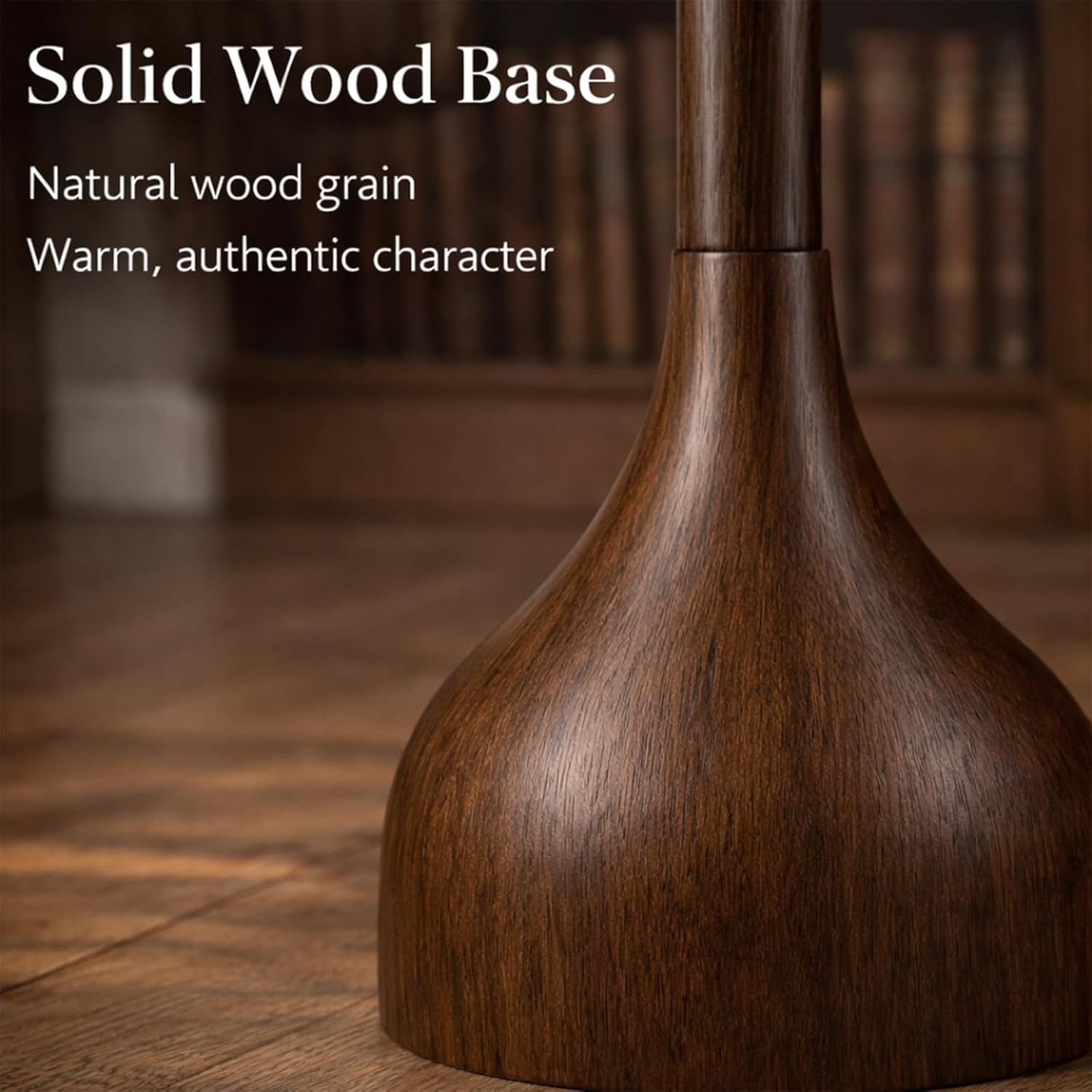 Hardy Haus 65 Inch QuarterSawnWalnut Floor Lamp Teardrop Base