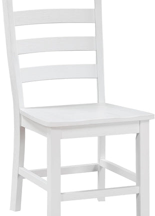 Dining Chairs Set of 2, Dining Chairs with Solid Wood Legs and Footrest, High Ladder Back Farmhouse Dining Chairs, Wooden Dining Room Chairs, White-3
