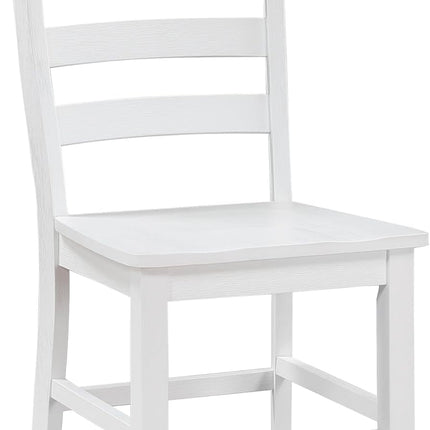 Dining Chairs Set of 2, Dining Chairs with Solid Wood Legs and Footrest, High Ladder Back Farmhouse Dining Chairs, Wooden Dining Room Chairs, White-3