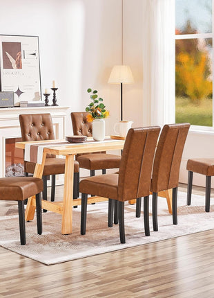 Dining Chairs High Back Dining Room Chairs Parsons Chair Kitchen Chairs Set of 2 Dining Chairs Side Chairs for Home Kitchen Living Room, Retro Brown-1