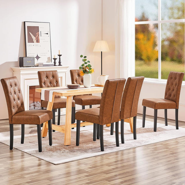 Dining Chairs High Back Dining Room Chairs Parsons Chair Kitchen Chairs Set of 2 Dining Chairs Side Chairs for Home Kitchen Living Room, Retro Brown-1