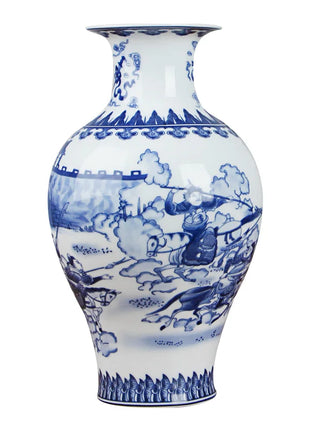 Classic Antique Chinese Blue and White Ceramic Vase-8