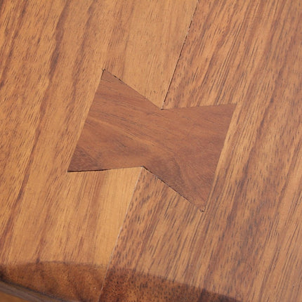 Close-up of a wooden surface with a geometric pattern