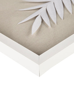 Framed Rice Paper Palm Leaves 3-piece Shadowbox Wall Decor-2