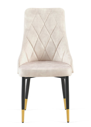 Set of 4 Beige Armless Dining Chairs-3