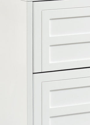24" White and Clear Wood and Acrylic End Table With Two Drawers-5