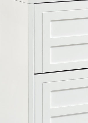 24" White and Clear Wood and Acrylic End Table With Two Drawers-6