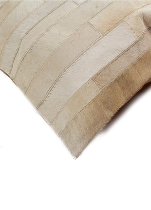 Set of Two 18" Natural Patchwork Cowhide Throw Pillows-5