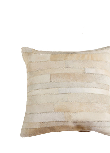 Set of Two 18" Natural Patchwork Cowhide Throw Pillows-2